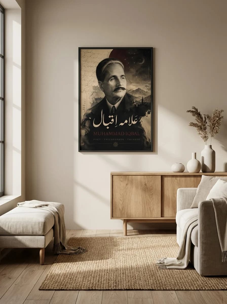 Allama Muhammad Iqbal — Poet, Philosopher, Thinker Canvas Wall Art