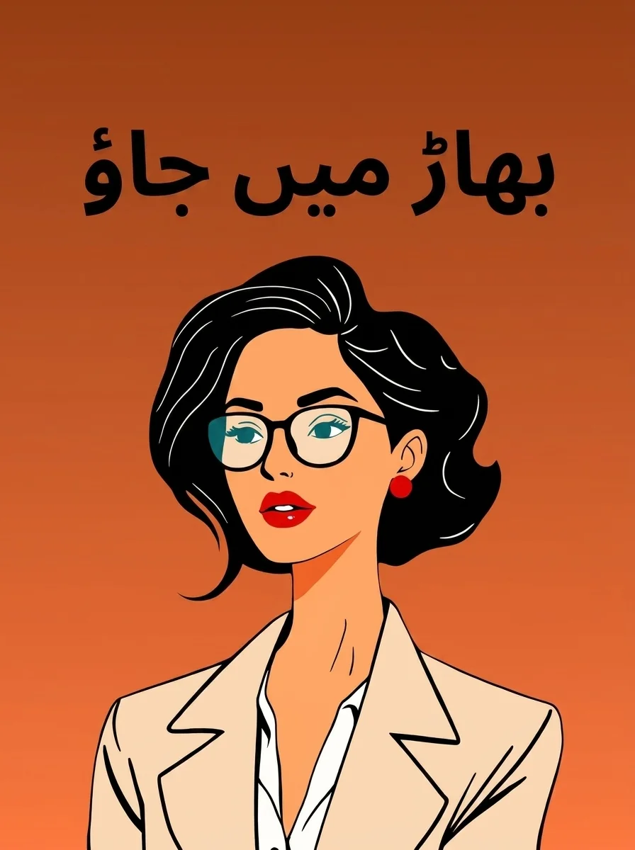 Bhaar Mein Jao (بھاڑ میں جاؤ) — Minimal Urdu Line Art Canvas Wall Art