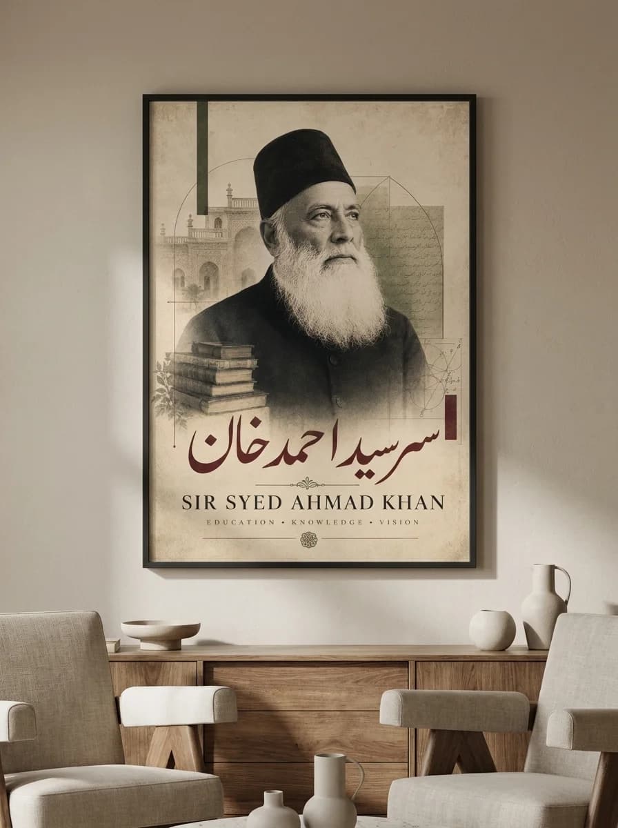 Sir Syed Ahmad Khan — Education, Knowledge, Vision Canvas Wall Art