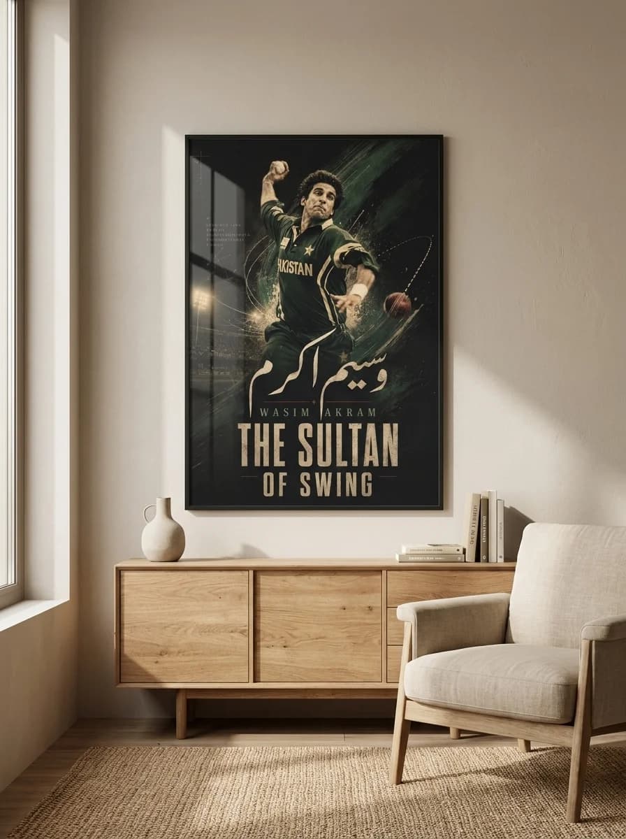 Wasim Akram — The Sultan of Swing Canvas Wall Art