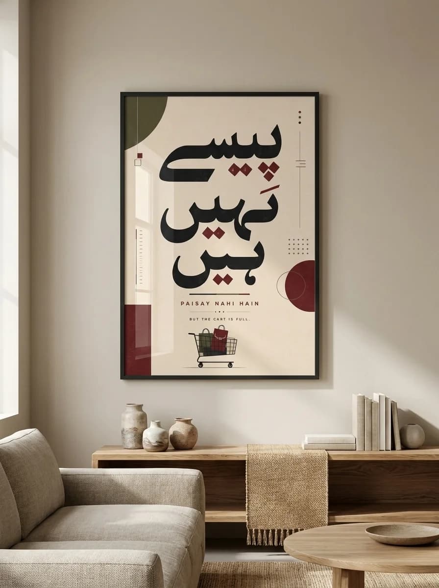 Paisay Nahi Hain (پیسے نہیں ہیں) — Urdu Type Canvas Wall Art