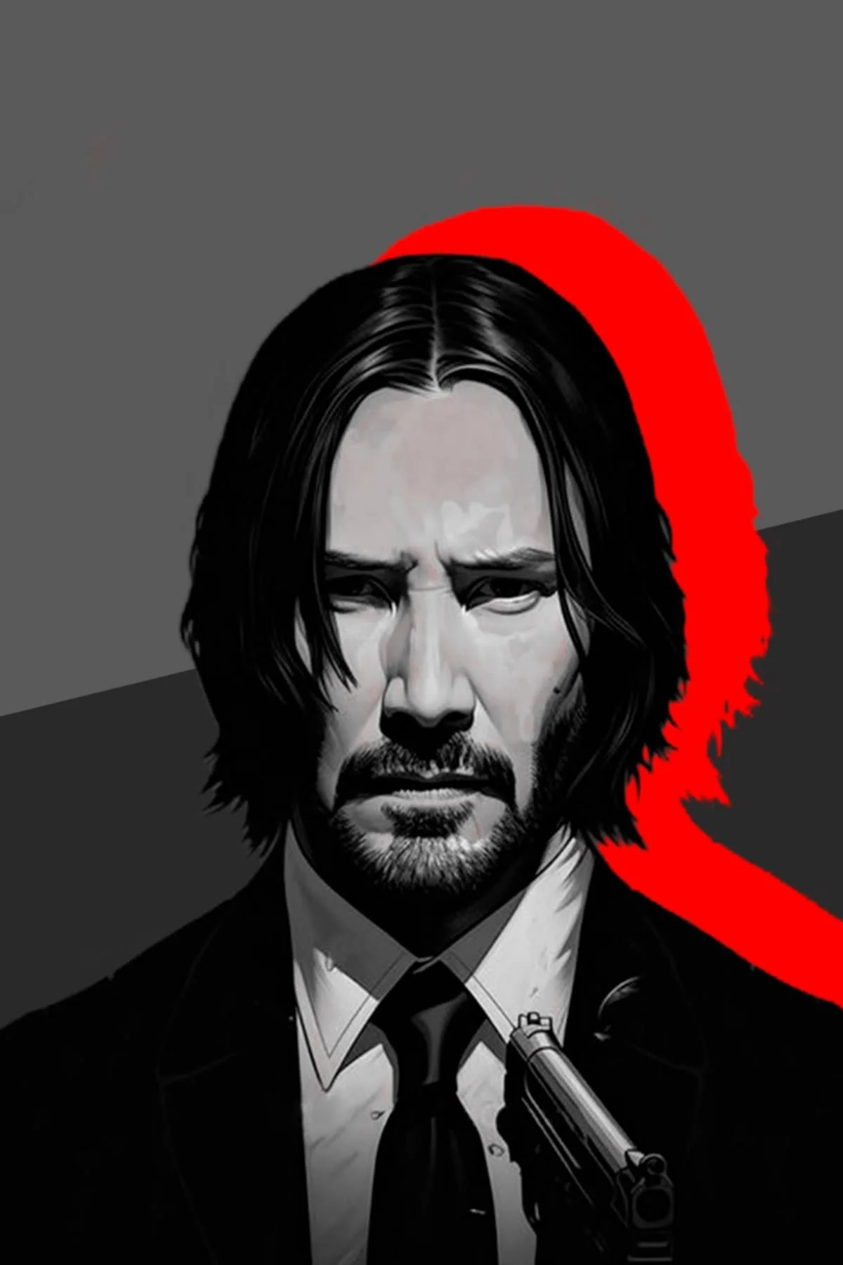 John Wick Baba Yaga crimson halo graphic canvas print