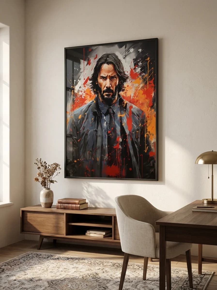 John Wick: Blood & Embers - Fine Art Splatter Canvas Wall Art