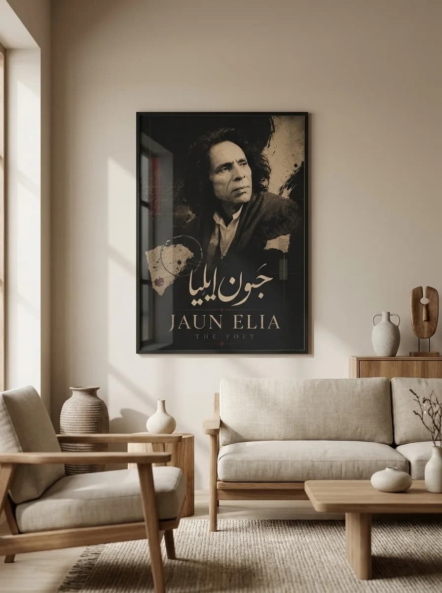 Jaun Elia — The Poet Canvas Wall Art