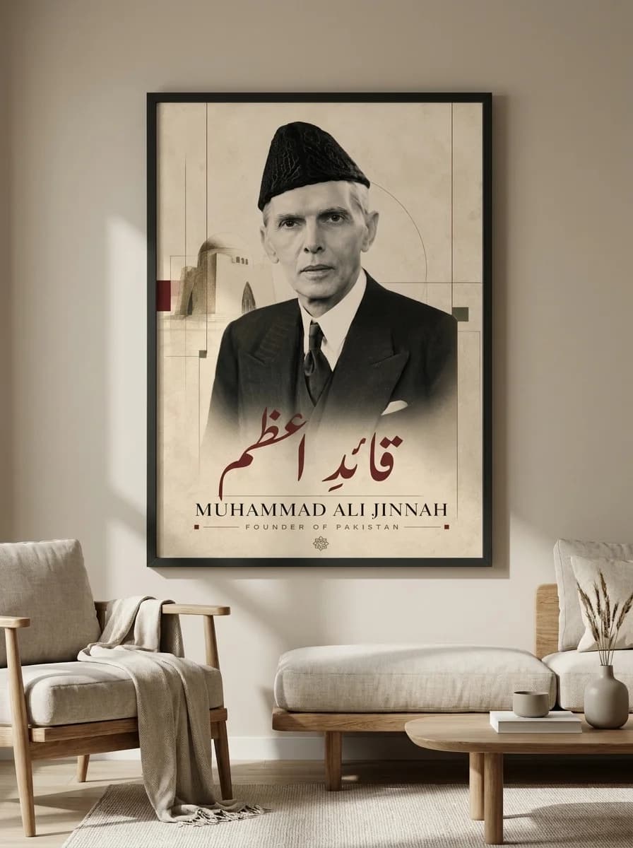 Quaid-e-Azam Muhammad Ali Jinnah — Founder of Pakistan Canvas Wall Art