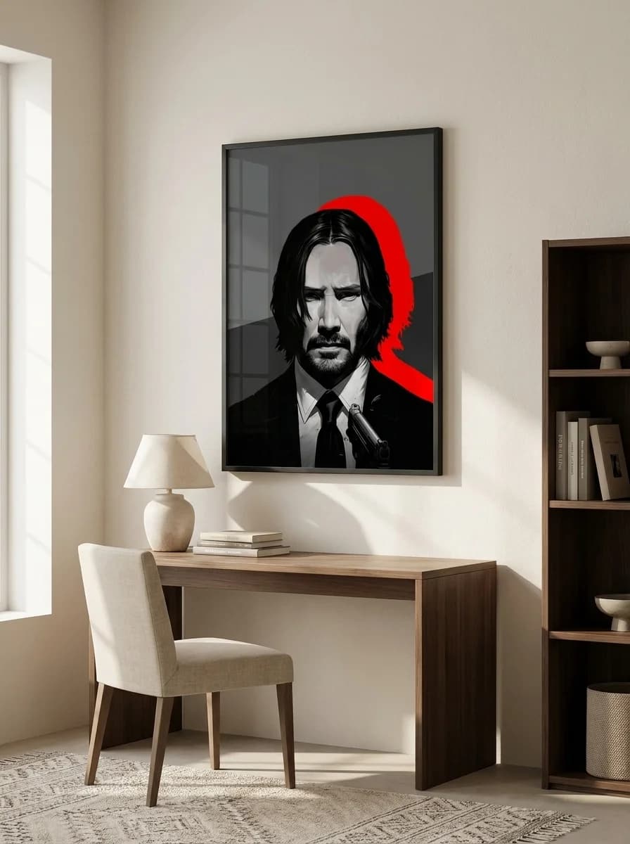 John Wick: Baba Yaga Noir - Crimson Halo Canvas Wall Art