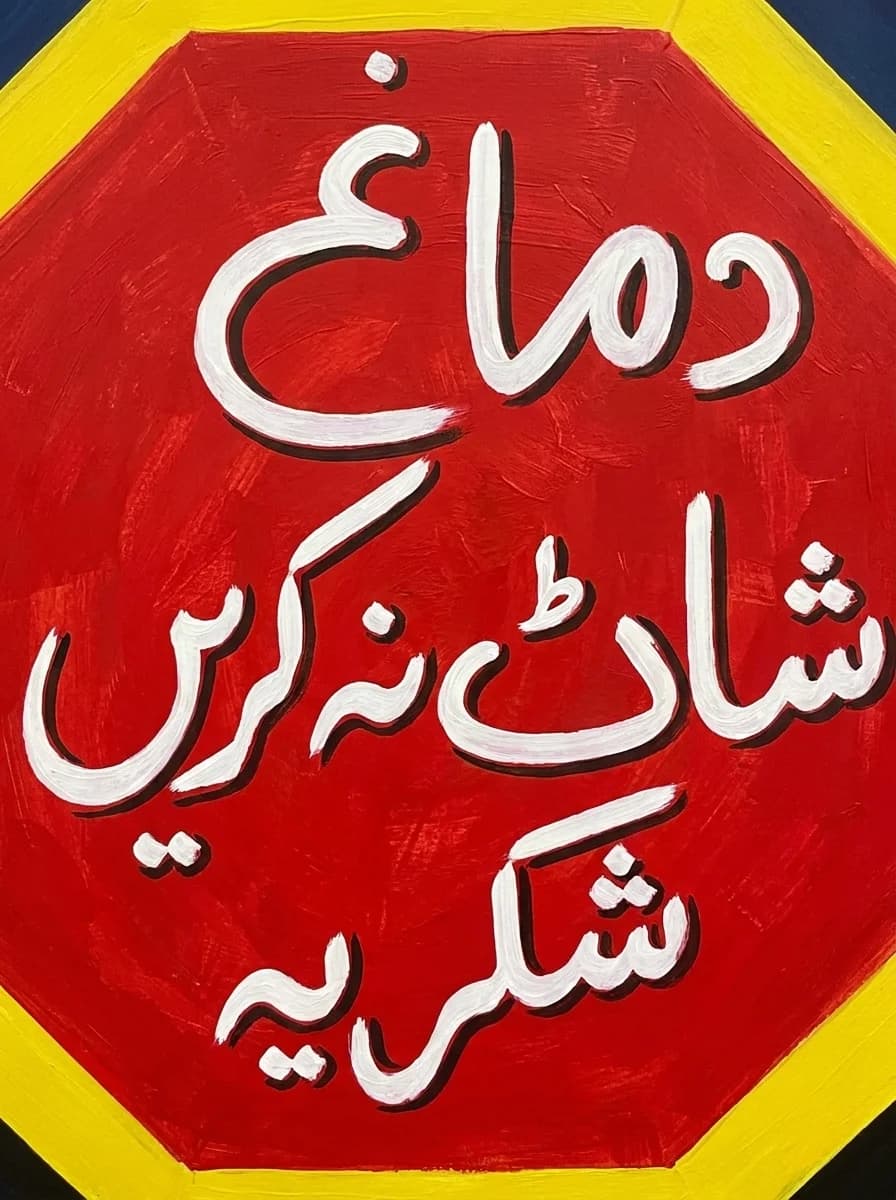 Dimagh Shot Na Karein (دماغ شاٹ نہ کریں) — Urdu Sign Art Canvas Wall Art