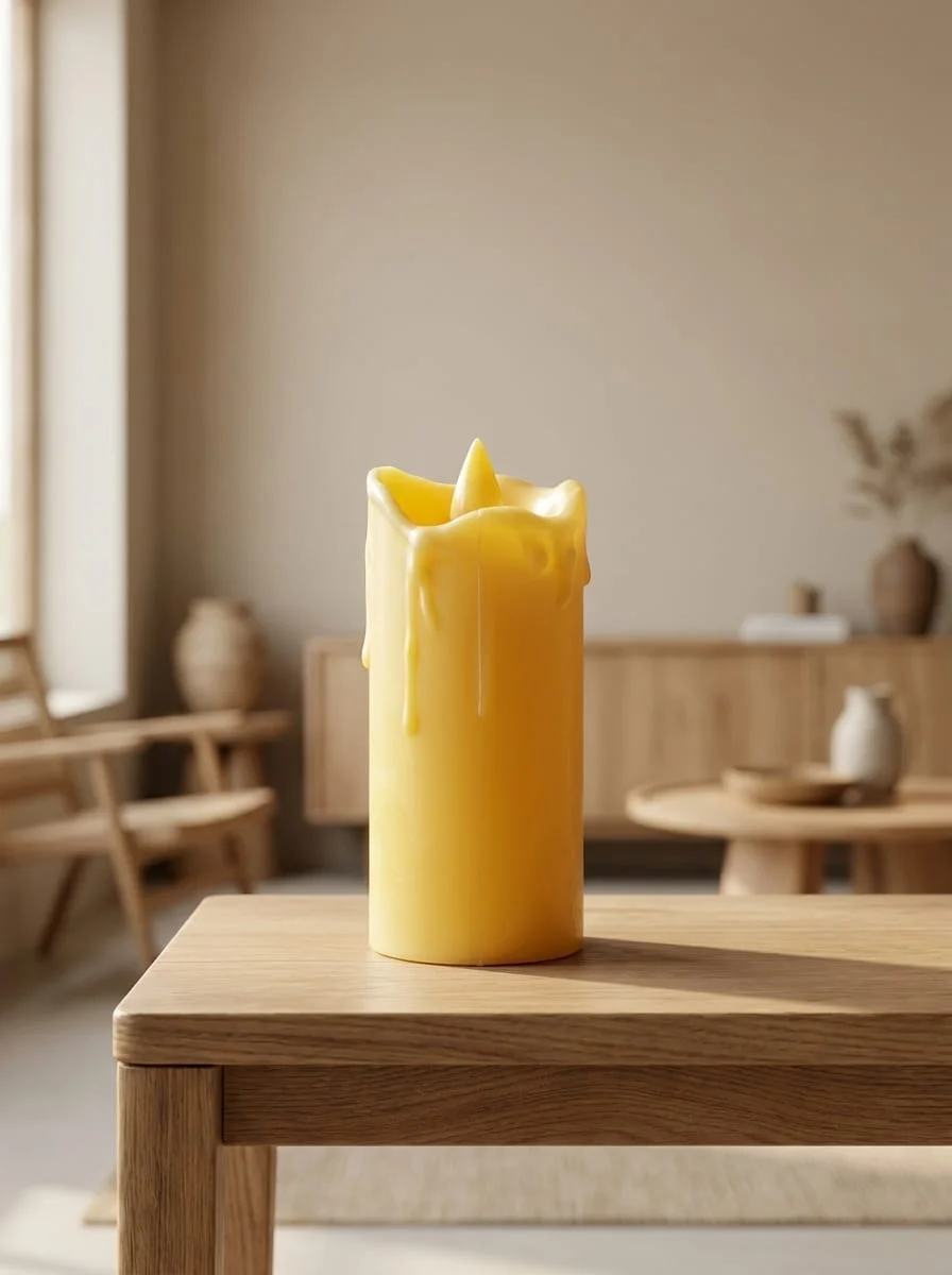 Flameless Flickering Melted Edge Battery LED Pillar Candle